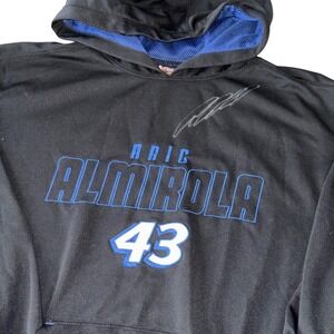 Aric Almirola Signed NASCAR Hoodie L Black Chase Authentics 43 Richard Petty RPM